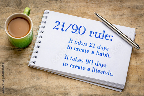 develop habit and lifestyle 21-90 rule