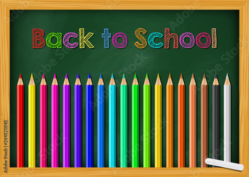 Welcome Back to School - Back to School Vector Illustration. Back to school education with colored pencil - Back to school isolated vector.