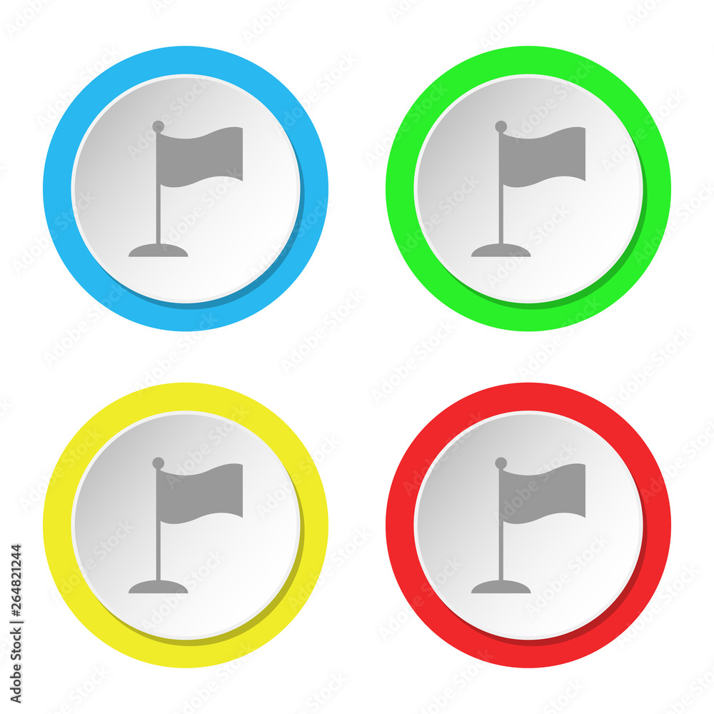Flag icon. Set of round color flat icons. Flag icon. Set of round color flat icons.