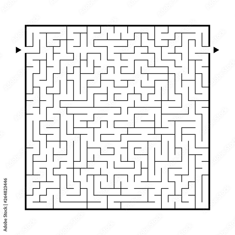 Difficult big maze. Game for kids and adults. Puzzle for children. Labyrinth conundrum. Find the right path. Flat vector illustration.