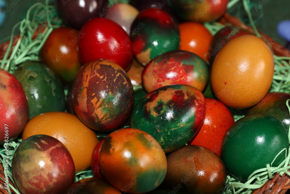 The Easter eggs painted in traditional Bulgarian style on the handmade felt mat. Easter eggs painted with Bulgarian traditional symbols The Easter eggs painted in traditional Bulgarian style on the handmade felt mat. Easter eggs painted with Bulgarian traditional symbols