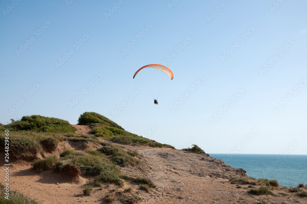 Paraglider over the Mediterranean Sea Paraglider over the Mediterranean Sea