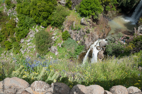 Sa'ar waterfall and the Golan Heights
