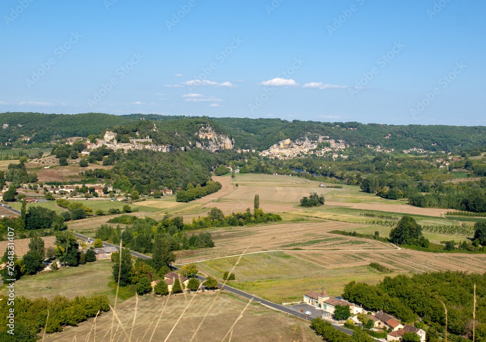 View of the valley of the Dordogne River from Castelnaud Castle, Aquitaine, France