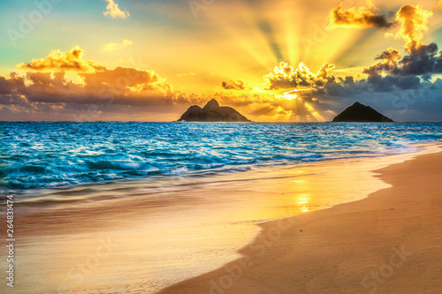 Sunrise at Lanikai Beach, Kailua, Oahu, Hawaii