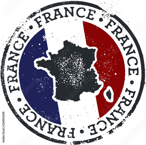 Vintage France Country Travel Stamp