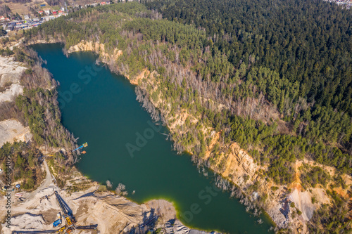 Aerial view to the open mine