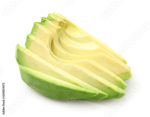 Bild auf Leinwand Fresh cut avocado on white background