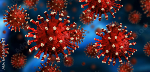 3d illustration eines herpes varizella zoster virus welches kaposi-sakrom tumoren bei AIDS Patienten auslösen kann photo