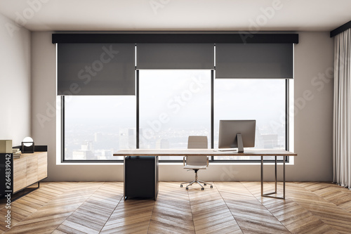 Modern wooden office interior photo