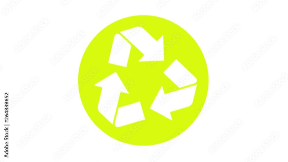 Animation with the symbol of recycling Animation with the symbol of recycling