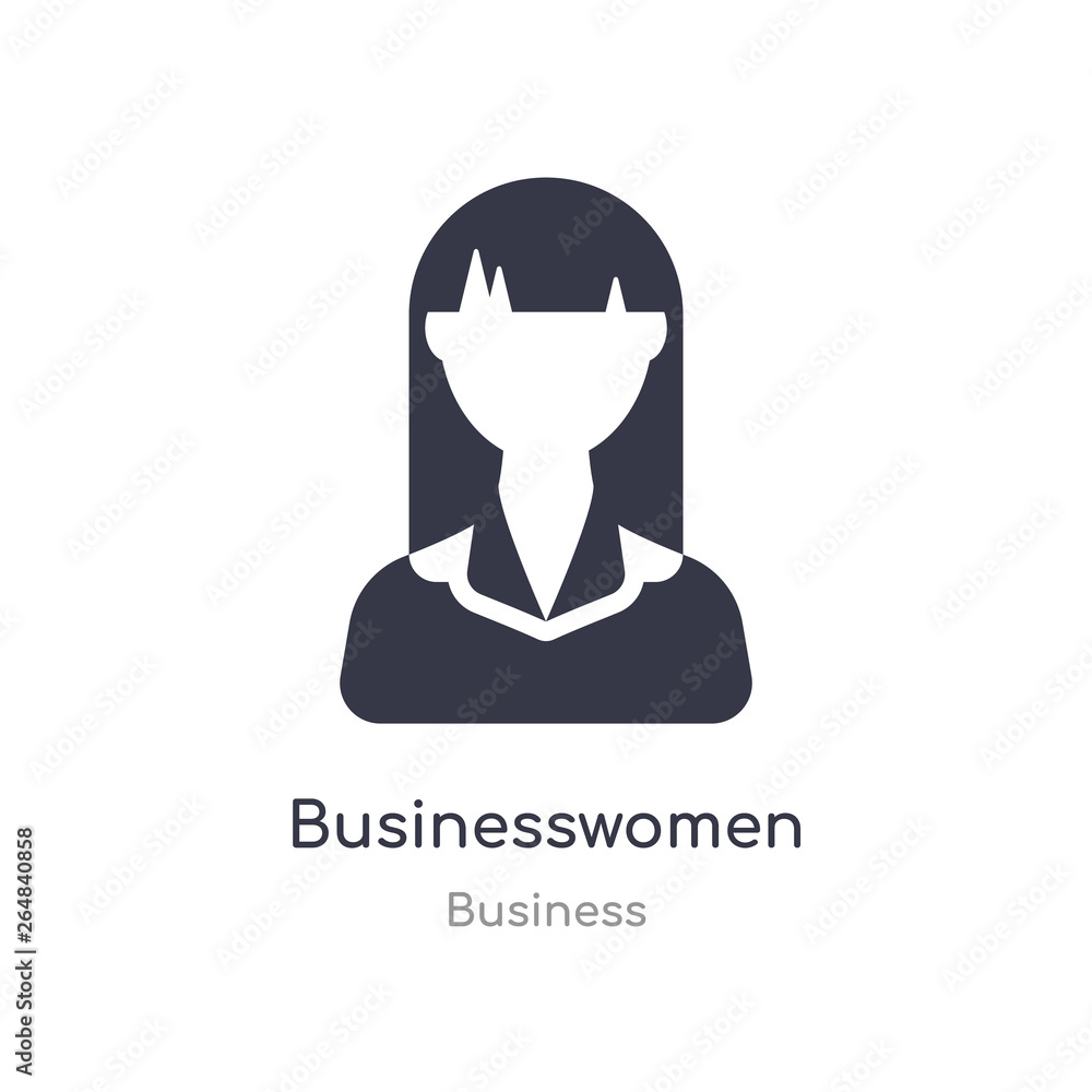 businesswomen outline icon. isolated line vector illustration from business collection. editable thin stroke businesswomen icon on white background businesswomen outline icon. isolated line vector illustration from business collection. editable thin stroke businesswomen icon on white background