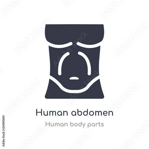 human abdomen outline icon. isolated line vector illustration from human body parts collection. editable thin stroke human abdomen icon on white background