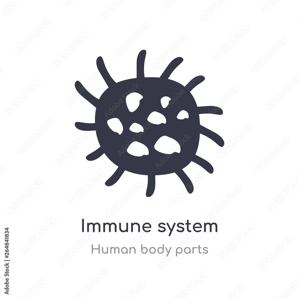 Obraz premium immune system outline icon. isolated line vector illustration from human body parts collection. editable thin stroke immune system icon on white background