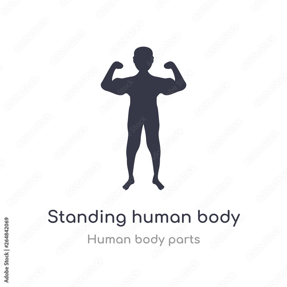 standing human body outline icon. isolated line vector illustration from human body parts collection. editable thin stroke standing human body icon on white background standing human body outline icon. isolated line vector illustration from human body parts collection. editable thin stroke standing human body icon on white background