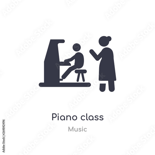 piano class outline icon. isolated line vector illustration from music collection. editable thin stroke piano class icon on white background