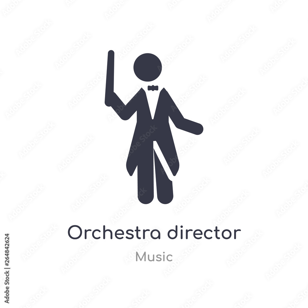 orchestra director outline icon. isolated line vector illustration from music collection. editable thin stroke orchestra director icon on white background orchestra director outline icon. isolated line vector illustration from music collection. editable thin stroke orchestra director icon on white background