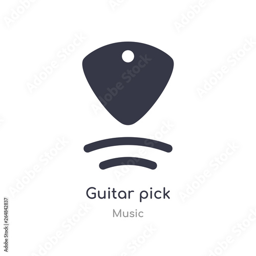 guitar pick outline icon. isolated line vector illustration from music collection. editable thin stroke guitar pick icon on white background