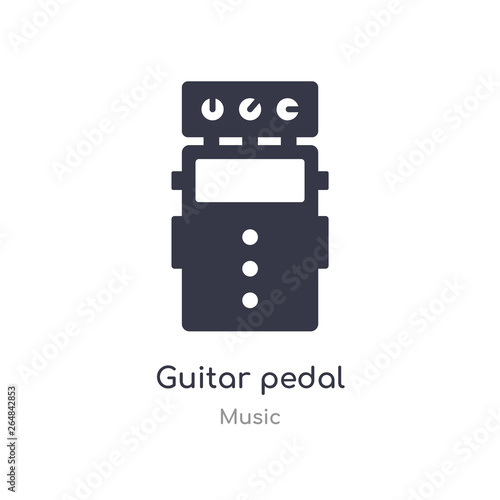 guitar pedal outline icon. isolated line vector illustration from music collection. editable thin stroke guitar pedal icon on white background