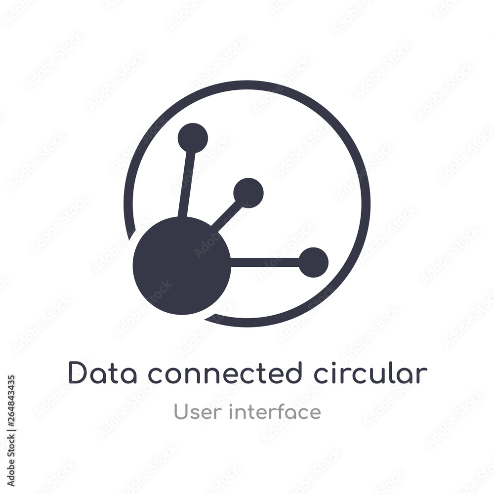 data connected circular interface outline icon. isolated line vector illustration from user interface collection. editable thin stroke data connected circular interface icon on white background data connected circular interface outline icon. isolated line vector illustration from user interface collection. editable thin stroke data connected circular interface icon on white background