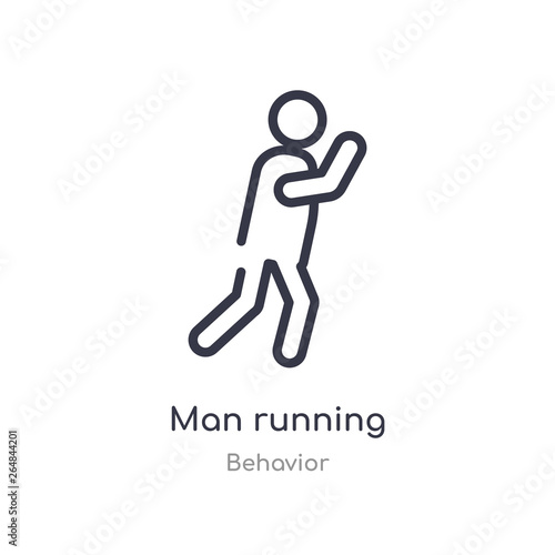 man running outline icon. isolated line vector illustration from behavior collection. editable thin stroke man running icon on white background © zaurrahimov