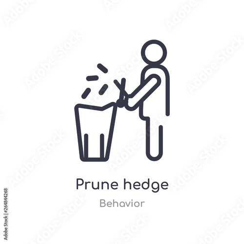 prune hedge outline icon. isolated line vector illustration from behavior collection. editable thin stroke prune hedge icon on white background