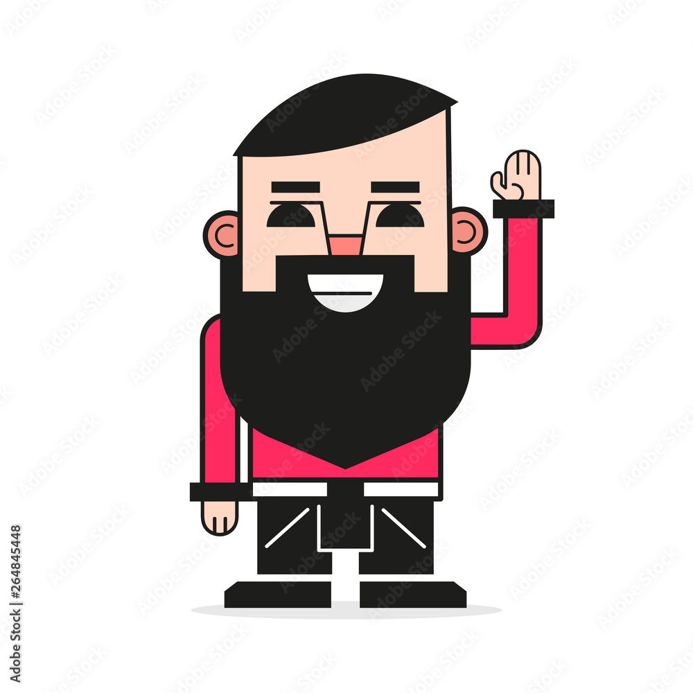 Fashionable hipster with beard logo for your design