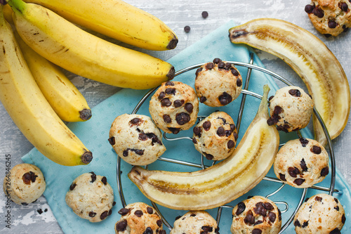 Banana chocolate chips cookies photo