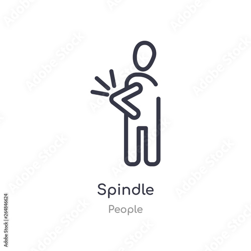 spindle outline icon. isolated line vector illustration from people collection. editable thin stroke spindle icon on white background