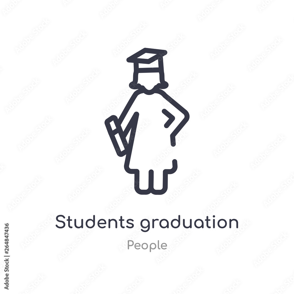 students graduation hat outline icon. isolated line vector illustration from people collection. editable thin stroke students graduation hat icon on white background students graduation hat outline icon. isolated line vector illustration from people collection. editable thin stroke students graduation hat icon on white background