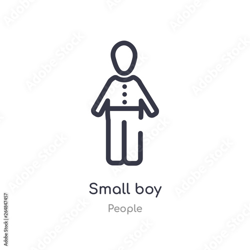 small boy outline icon. isolated line vector illustration from people collection. editable thin stroke small boy icon on white background