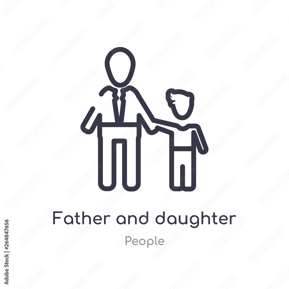 father and daughter outline icon. isolated line vector illustration from people collection. editable thin stroke father and daughter icon on white background father and daughter outline icon. isolated line vector illustration from people collection. editable thin stroke father and daughter icon on white background