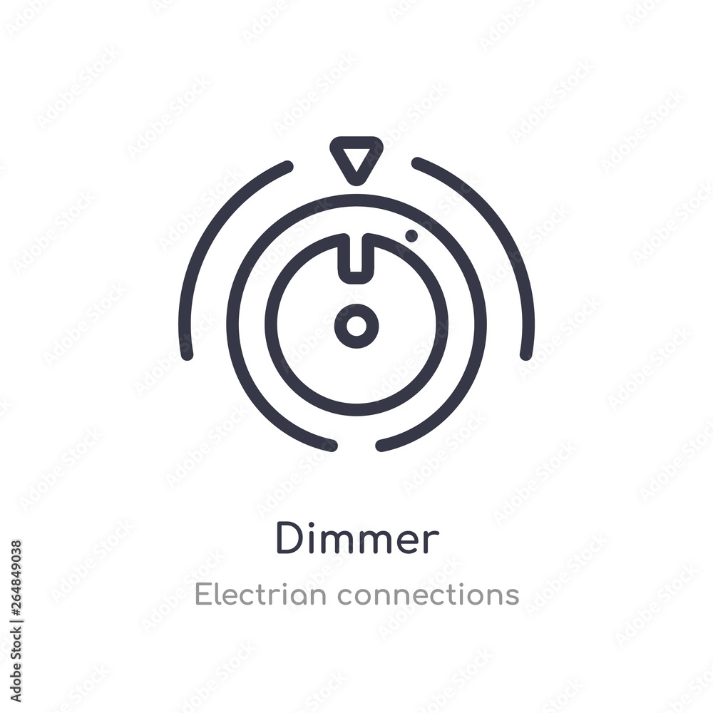 dimmer outline icon. isolated line vector illustration from electrian connections collection. editable thin stroke dimmer icon on white background dimmer outline icon. isolated line vector illustration from electrian connections collection. editable thin stroke dimmer icon on white background