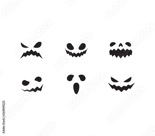 silhouette of monsters faces. Vector Illustration