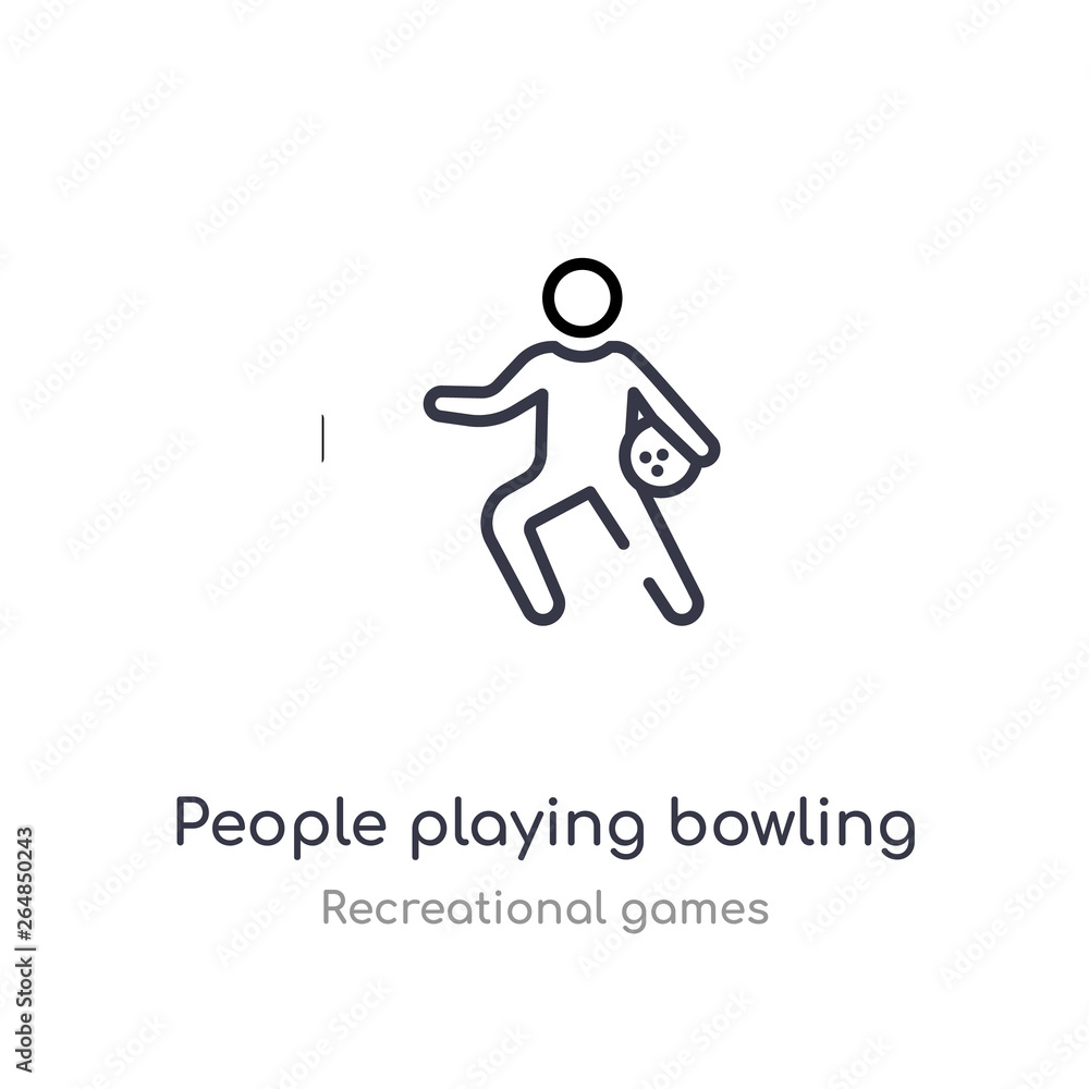 people playing bowling outline icon. isolated line vector illustration from recreational games collection. editable thin stroke people playing bowling icon on white background people playing bowling outline icon. isolated line vector illustration from recreational games collection. editable thin stroke people playing bowling icon on white background