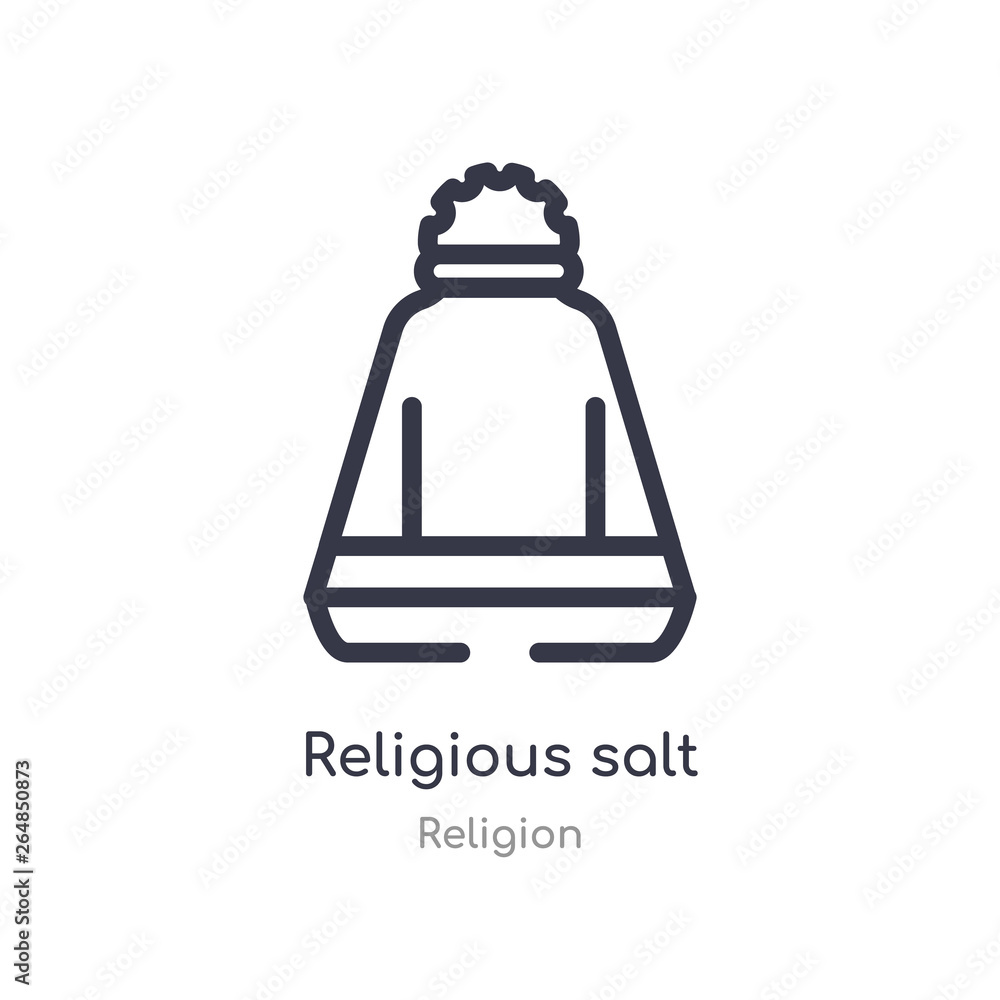 religious salt outline icon. isolated line vector illustration from religion collection. editable thin stroke religious salt icon on white background