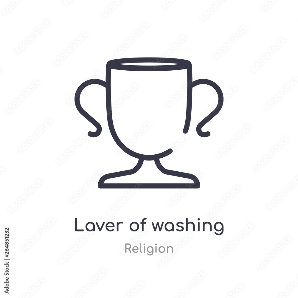laver of washing outline icon. isolated line vector illustration from religion collection. editable thin stroke laver of washing icon on white background laver of washing outline icon. isolated line vector illustration from religion collection. editable thin stroke laver of washing icon on white background