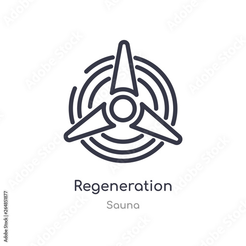 regeneration outline icon. isolated line vector illustration from sauna collection. editable thin stroke regeneration icon on white background