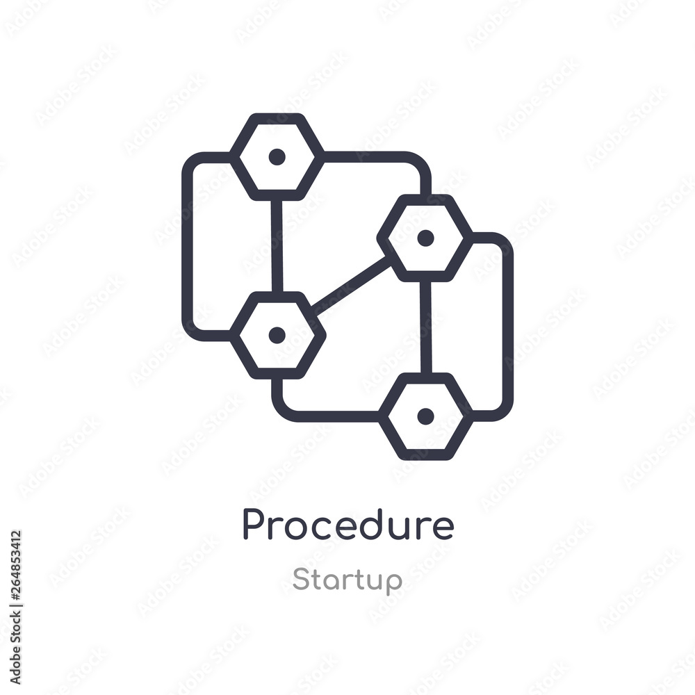 procedure outline icon. isolated line vector illustration from startup collection. editable thin stroke procedure icon on white background