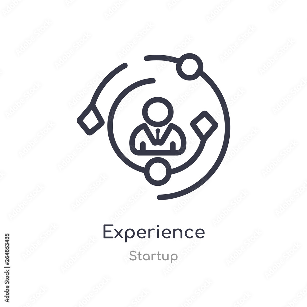 experience outline icon. isolated line vector illustration from startup collection. editable thin stroke experience icon on white background experience outline icon. isolated line vector illustration from startup collection. editable thin stroke experience icon on white background