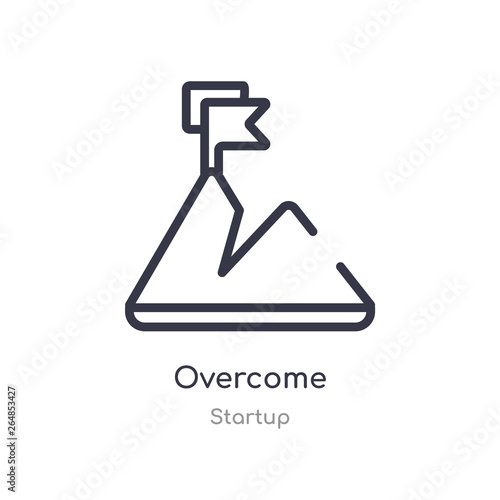 overcome outline icon. isolated line vector illustration from startup collection. editable thin stroke overcome icon on white background