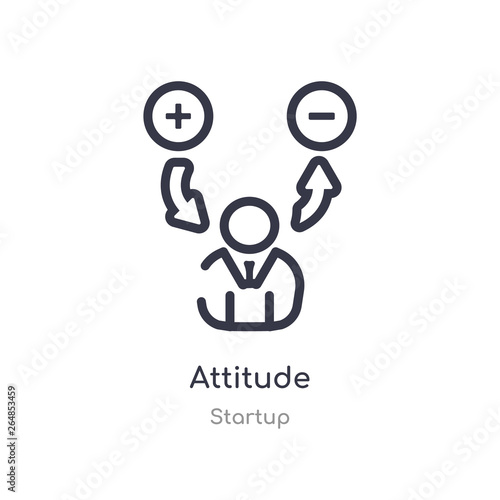 attitude outline icon. isolated line vector illustration from startup collection. editable thin stroke attitude icon on white background