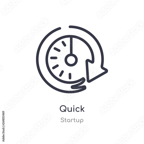 quick outline icon. isolated line vector illustration from startup collection. editable thin stroke quick icon on white background