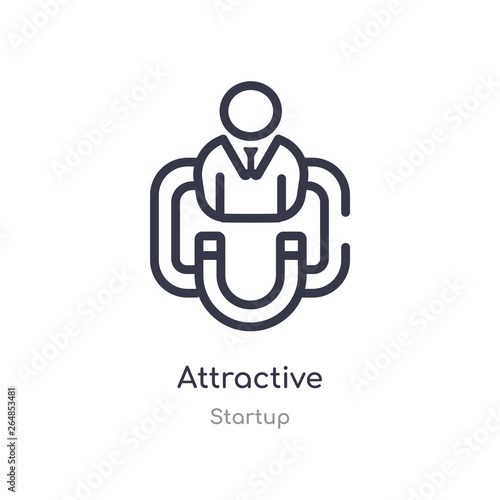 attractive outline icon. isolated line vector illustration from startup collection. editable thin stroke attractive icon on white background