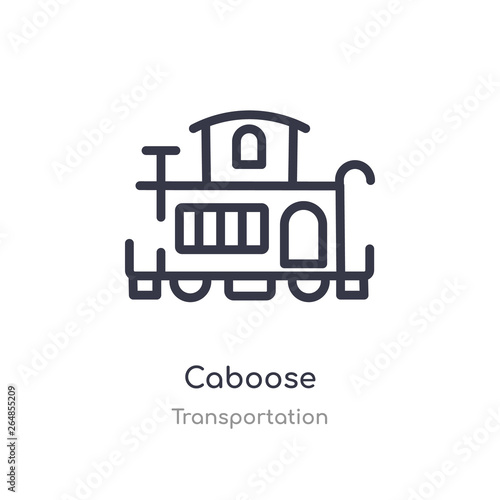 caboose outline icon. isolated line vector illustration from transportation collection. editable thin stroke caboose icon on white background