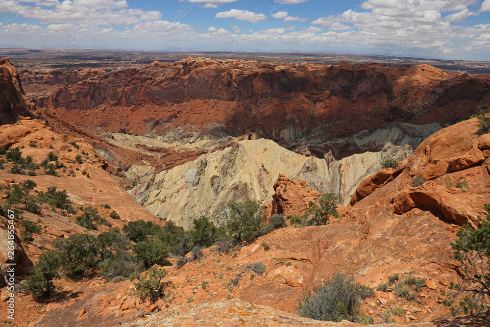 A view of the Upheaval Dome from the rim, shot in Canyonlands National Park, Utah. A view of the Upheaval Dome from the rim, shot in Canyonlands National Park, Utah.
