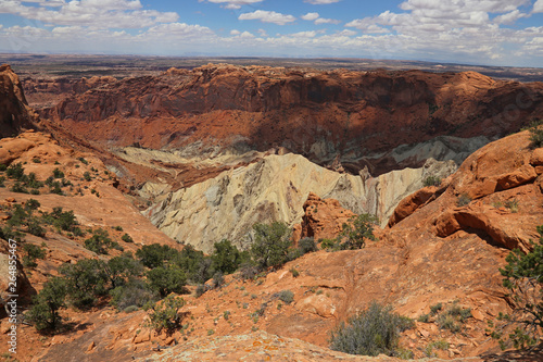 A view of the Upheaval Dome from the rim  shot in Canyonlands National Park  Utah.