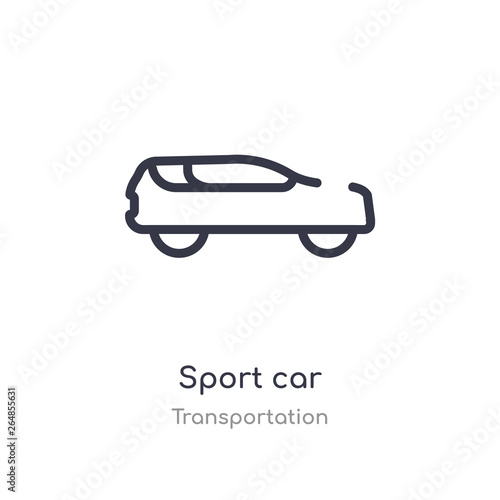 sport car outline icon. isolated line vector illustration from transportation collection. editable thin stroke sport car icon on white background