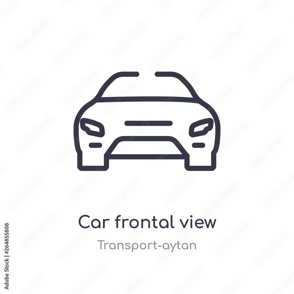 car frontal view outline icon. isolated line vector illustration from transport-aytan collection. editable thin stroke car frontal view icon on white background car frontal view outline icon. isolated line vector illustration from transport-aytan collection. editable thin stroke car frontal view icon on white background