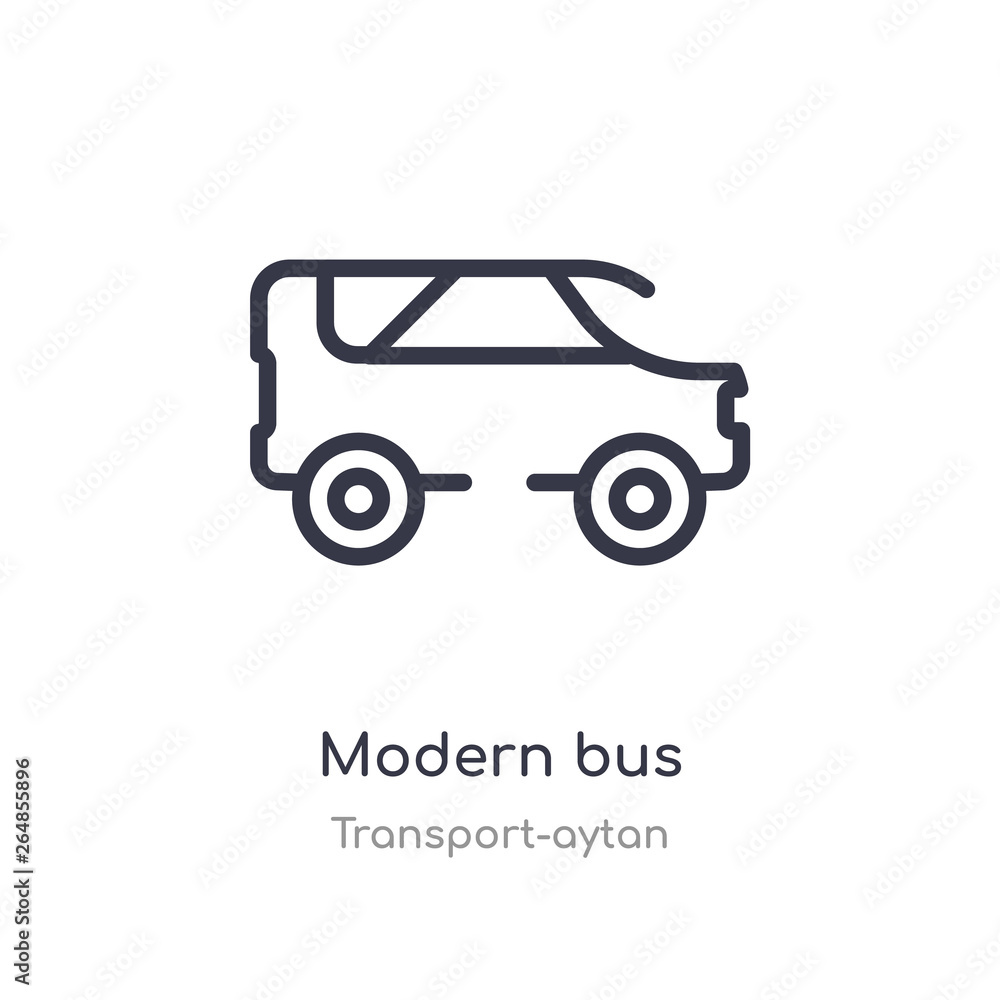 modern bus outline icon. isolated line vector illustration from transport-aytan collection. editable thin stroke modern bus icon on white background